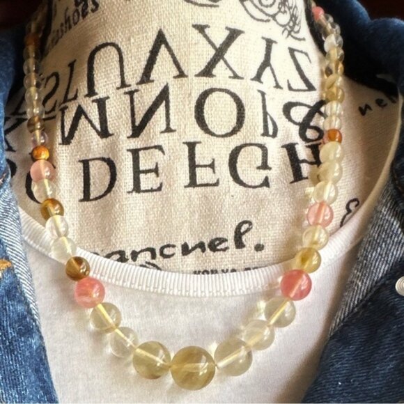 Alquimia Jewelry - Watermelon tourmaline beaded bubbles necklace